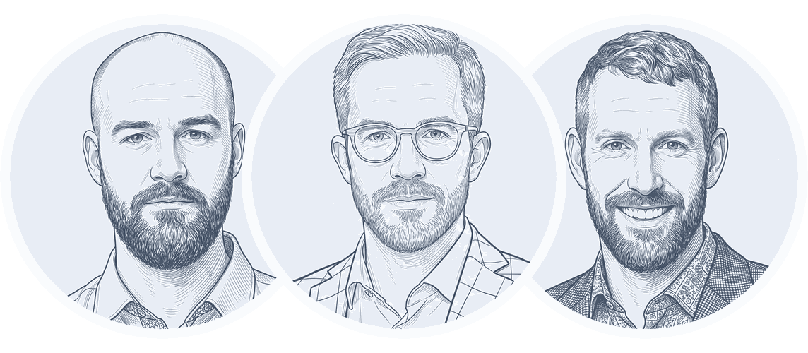 Christopher Helm, Maximilian Geissinger, Uwe Martens - die Gründer von liqui.de